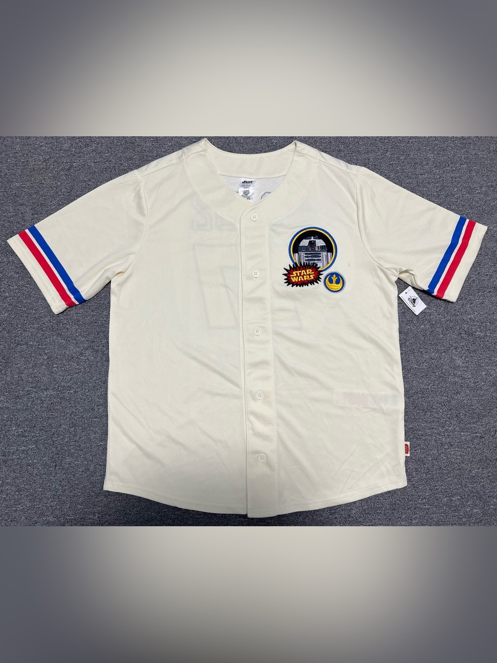 Star Wars R2-D2 Cream Baseball Jersey Adult L